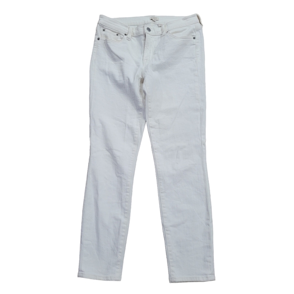 J. Crew 8” Mid Rise Skinny Jeans in White Size 28 - Picture 3 of 7